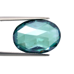 14.48ct GreenTopaz Oval Cut double Checkerboard