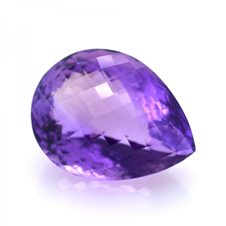 49.37ct Amethyst Birne Schnitt mit Schachbrett