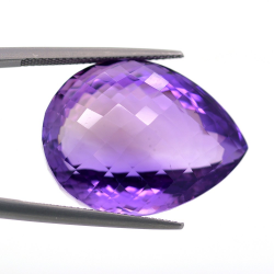 49.37ct Amethyst Pear Cut with Chessboard