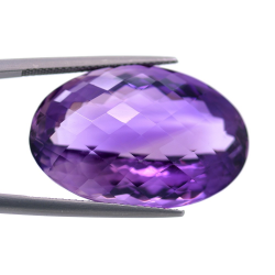 42.62ct Amethyst Oval Cut with Chessboard