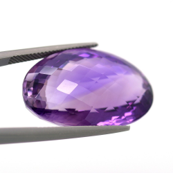 42.62ct Amethyst Oval Cut with Chessboard