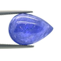 10,98 ct Tansanit Birnen-Cabochon-Schliff 16,70 x 11,90 mm