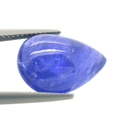 Taglio cabochon a pera di tanzanite da 10,98 ct, 16,70 x 11,90 mm