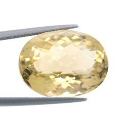 24.83ct Citrine Oval Cut with Chessboard