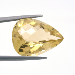 18.79ct Citrin Birne Schnitt mit Schachbrett