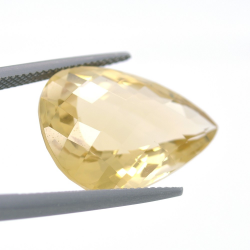 18.79ct Citrine Taille Poire avec Damier