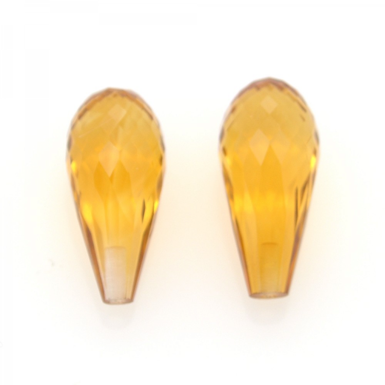 12.21ct Set Citrine Briolette Cut