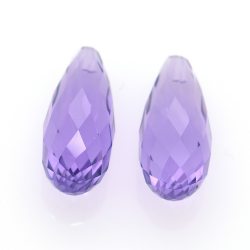 12.52ct Set Amethyst Briolette Cut