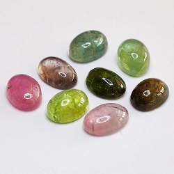 6,89ct Set Tourmaline Cabochon Oval Cut