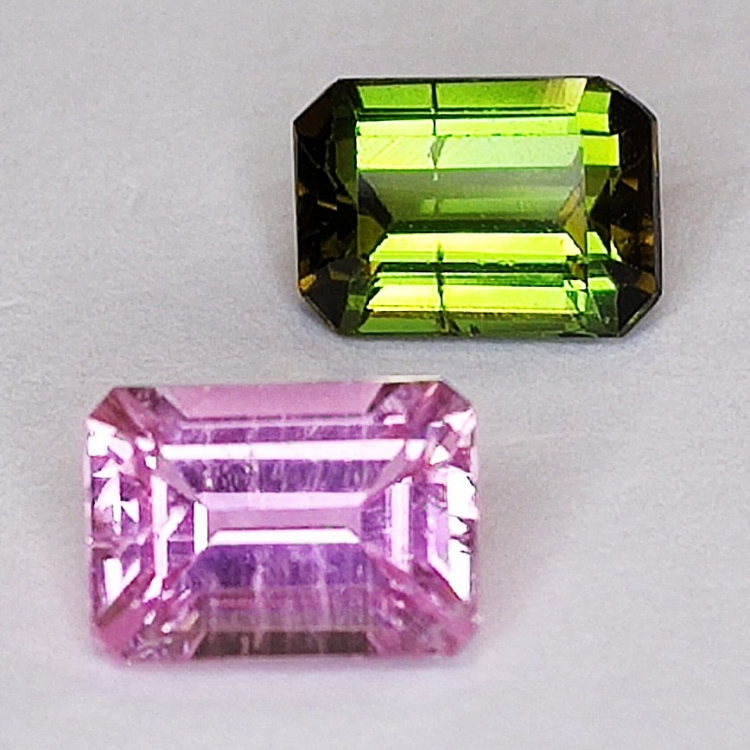 2,08ct Set Tormaline Taglio Smeraldo