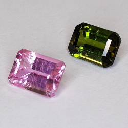 2,08ct Set Tourmaline Emerald Cut