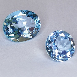 8,96ct Set Topazio Blu Taglio Ovale & Rotondo