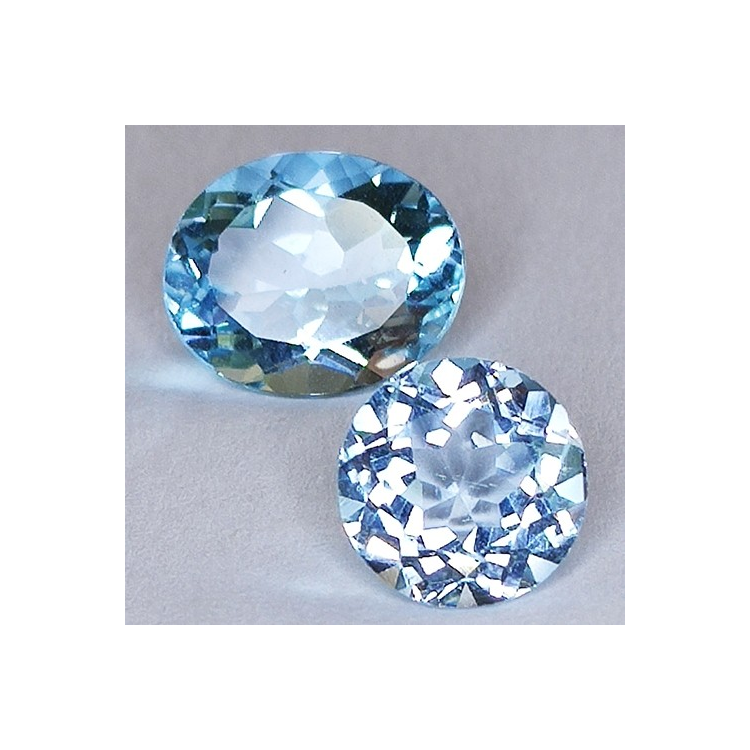 8,96ct Set Topazio Blu Taglio Ovale & Rotondo