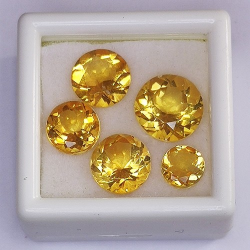 7,91ct Set Citrin Rund Schnitt